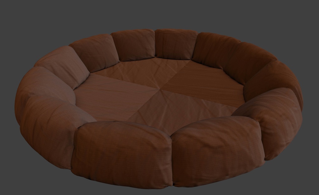 丸く配置するクッションの3Dモデル【VRChat使用可】