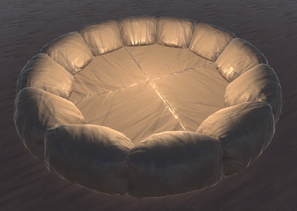 丸く配置するクッションの3Dモデル【VRChat使用可】