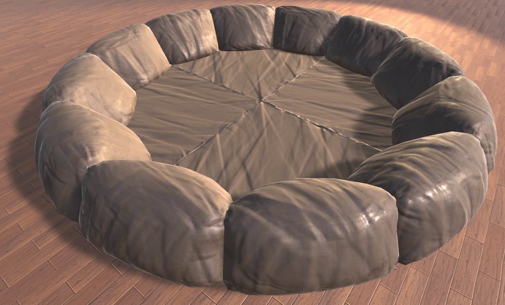 丸く配置するクッションの3Dモデル【VRChat使用可】