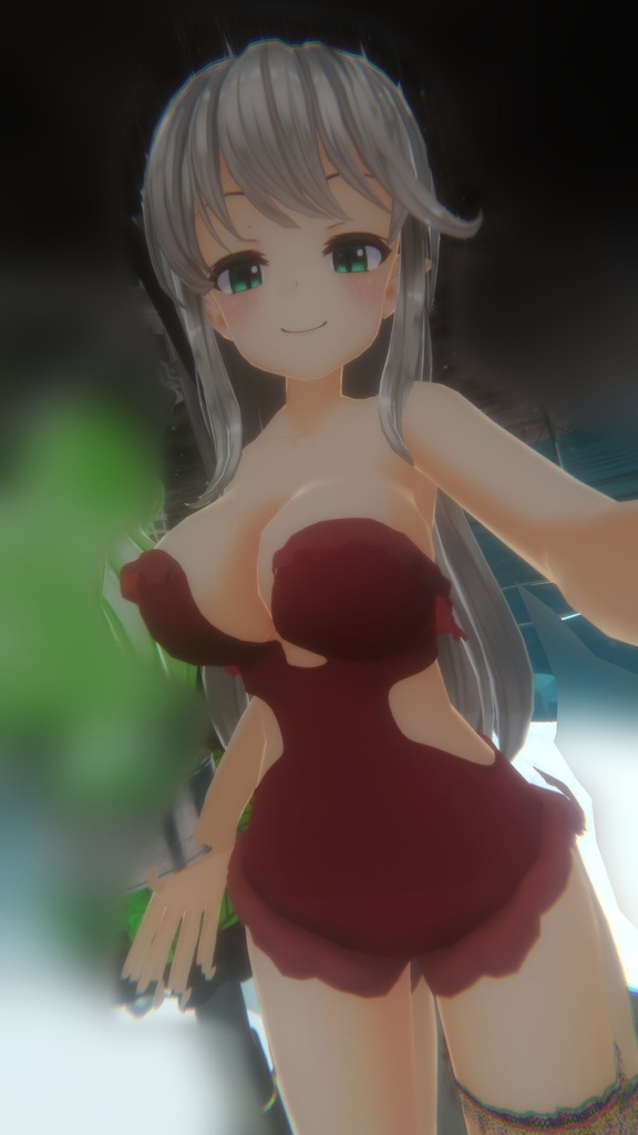 シルヴィアちゃん用着せ替え衣装 水着2種、ガーターリング、厚底ビーチサンダル、足モデル、水着用肌テクスチャ入り