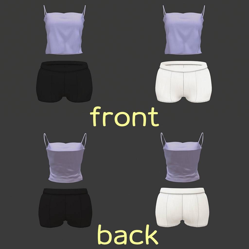 リアアリス用衣装 キャミソール、ショートパンツ(黒・白)