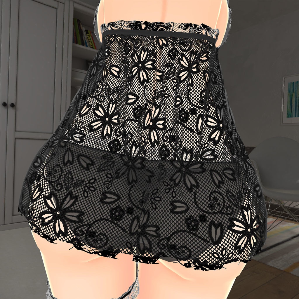 シルヴィアちゃん用着せ替え衣装 ベビードール(桜柄、ハート柄)、足モデル、肌テクスチャ入り、バスタオル