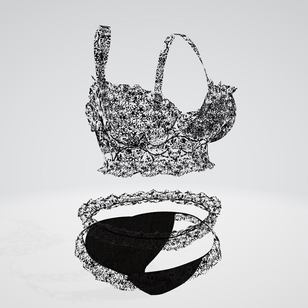 たわわ胸キッシュ素体対応衣装、レースランジェリー