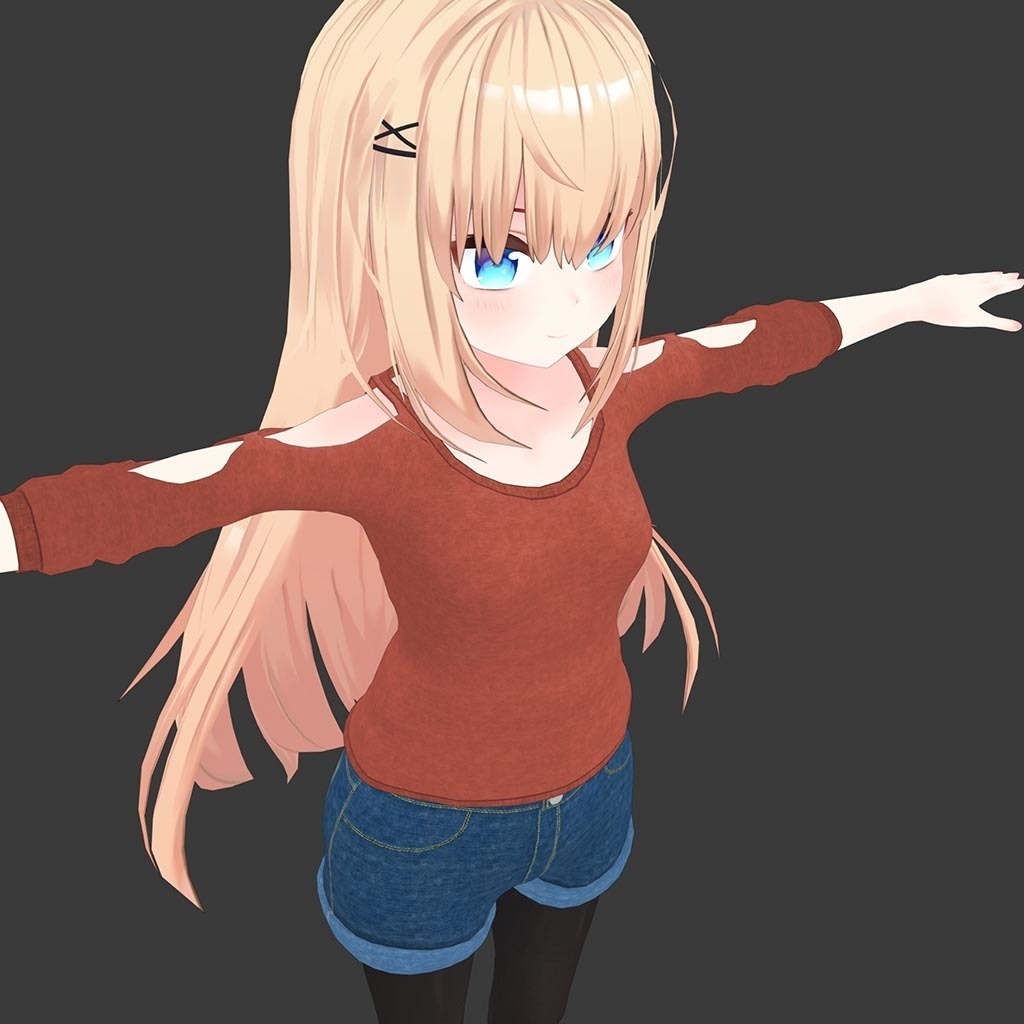 リアアリス(RearAlice)用衣装 オータムスタイル(秋服)オフショルダートップス、ミニデニムショートパンツ(ワイド)