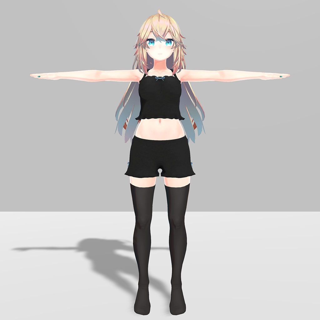 【2021/11/07 メッシュとウェイトの調整】メリノ用衣装、ルームウェア、フリル付のトップスとショートパンツ