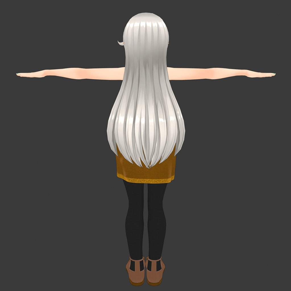 シルヴィアちゃんの素体用衣装、ホルターネックトップス、巻きスカート、ニーソ、シューズ