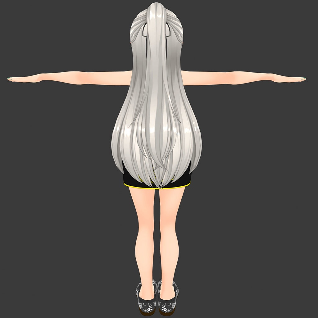 【Unity2019のCloth対応】シルヴィアちゃん素体用の衣装、ミニチャイナドレス(赤、黒)、靴(赤、黒)、ロングチャイナドレス