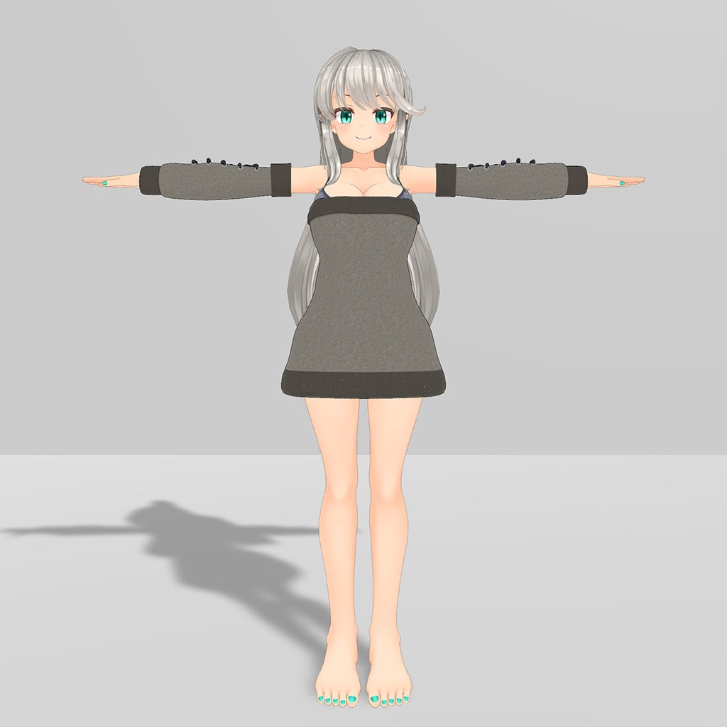 シルヴィアちゃん素体用の衣装、オフショルダーセーター(袖紐タイプ)