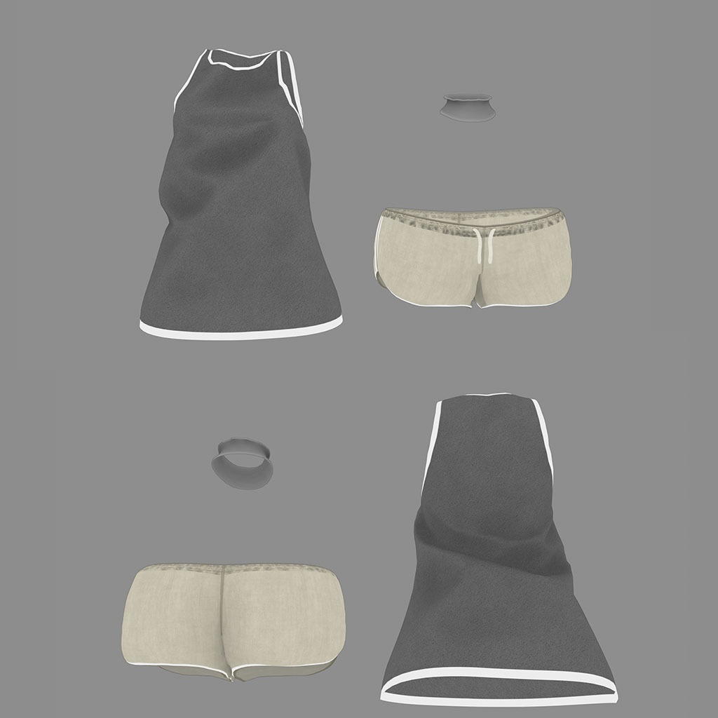 レイニィちゃん用衣装、ルームウェア(タンクトップ、ショートパンツ、チョーカー)