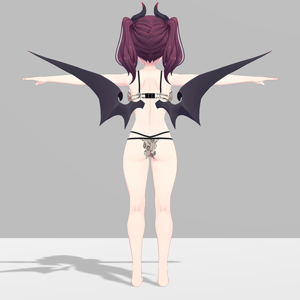 サタリナ族のメイドさん用の衣装、レースランジェリーセット(ブラジャー、ショーツ)