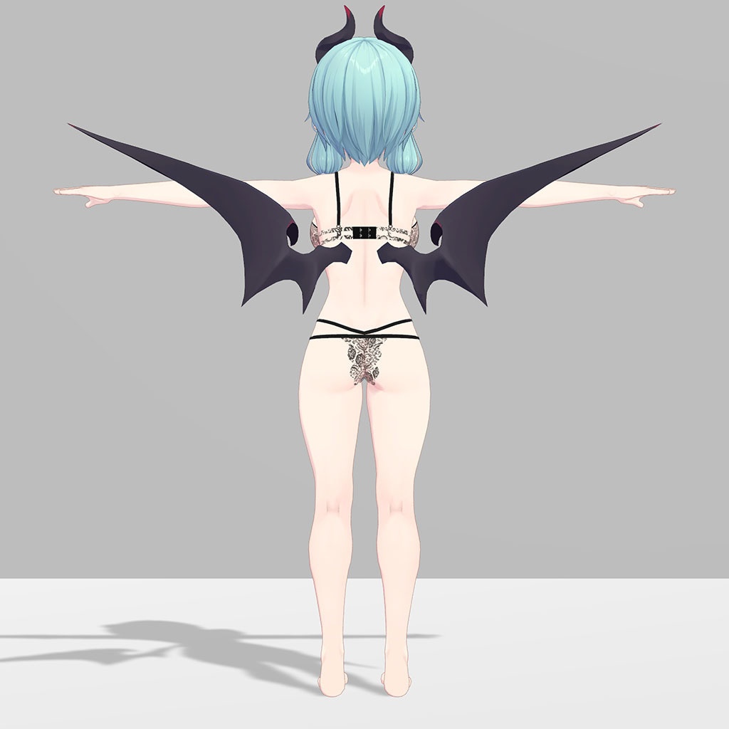 サタリナ族のメイドさん用の衣装、レースランジェリーセット(ブラジャー、ショーツ)