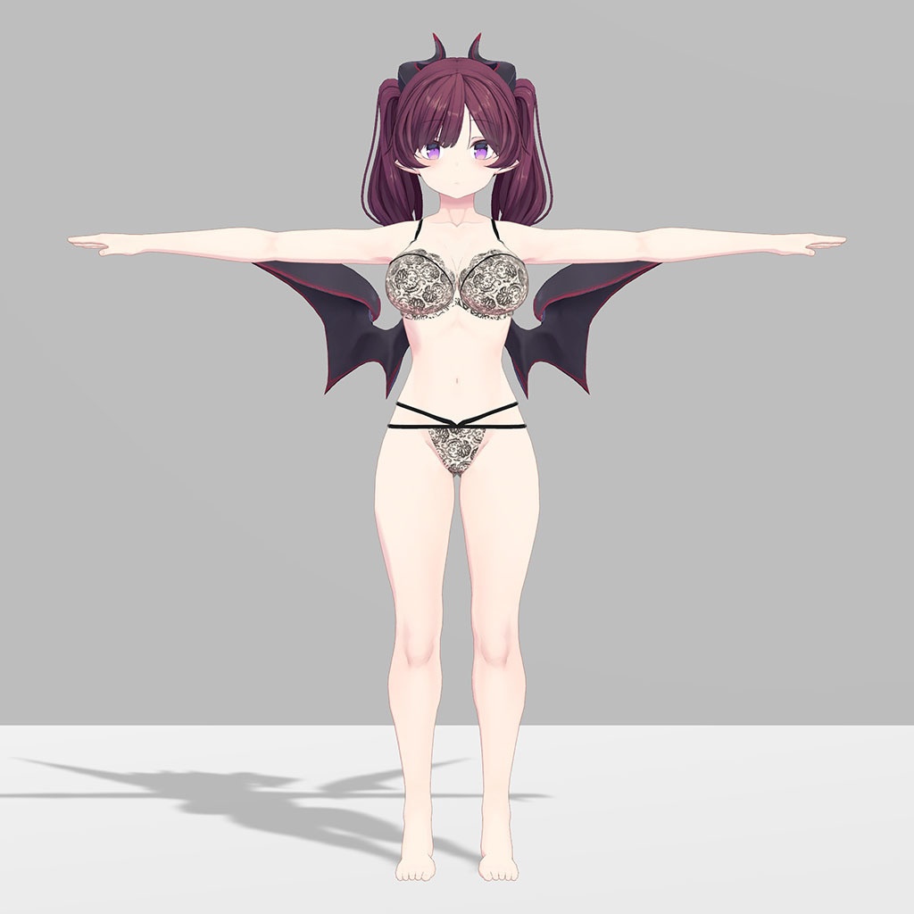 サタリナ族のメイドさん用の衣装、レースランジェリーセット(ブラジャー、ショーツ)