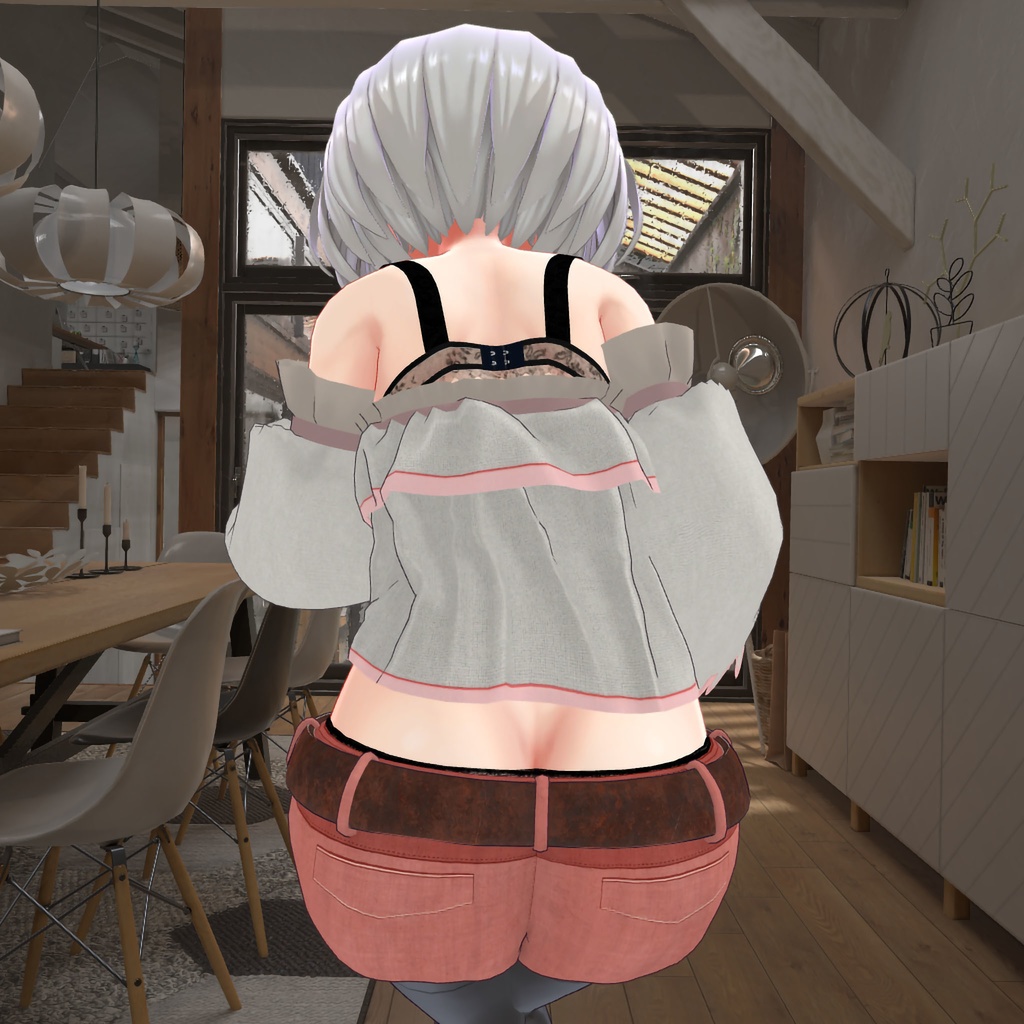 レイニィちゃん用の衣装、カジュアルウェア(トップス、スリーブ、ショートパンツ、ベルト)