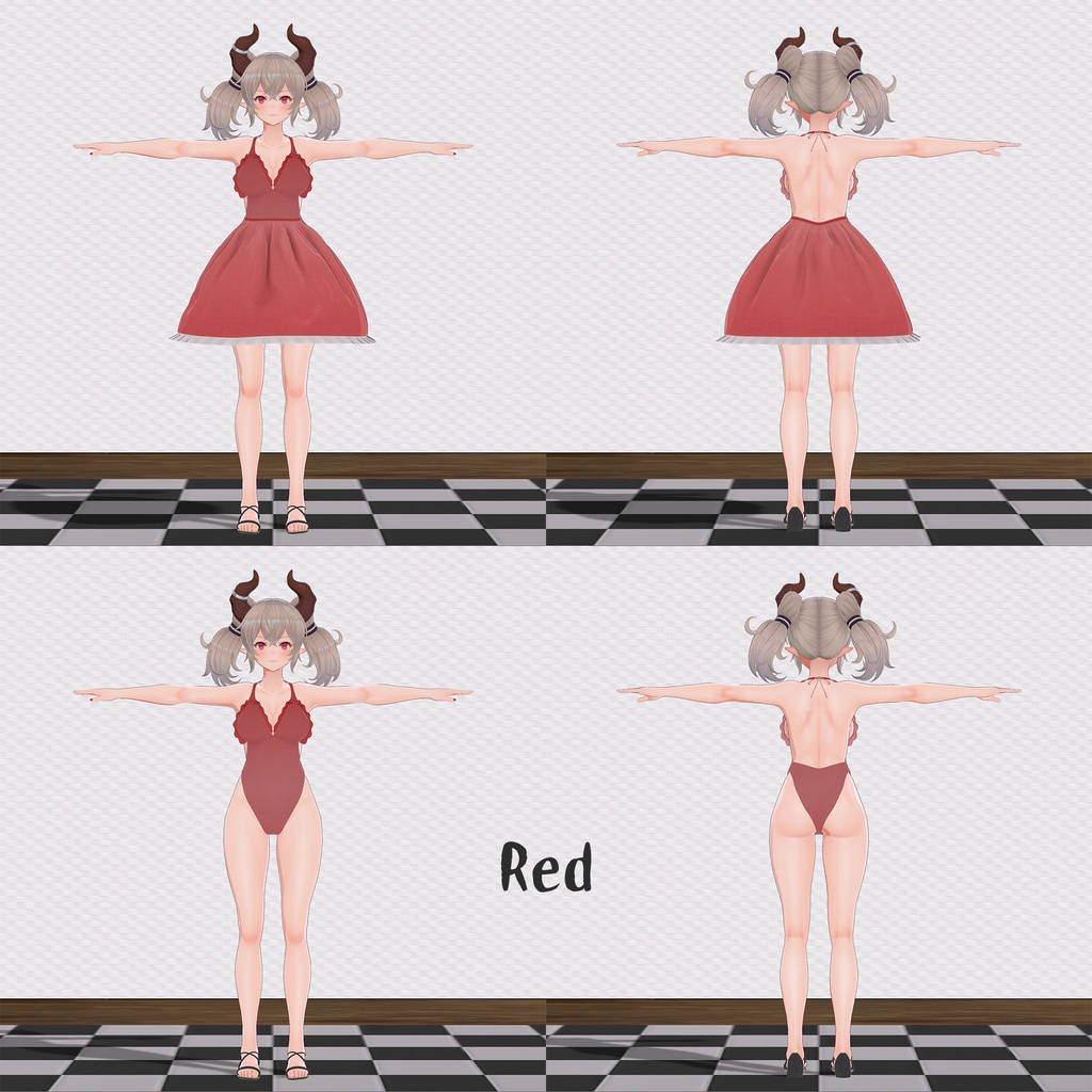 【PB対応】『ドラゴニュート・シェンナ』用の衣装、ワンピースとシューズ、スカート部分を着脱可