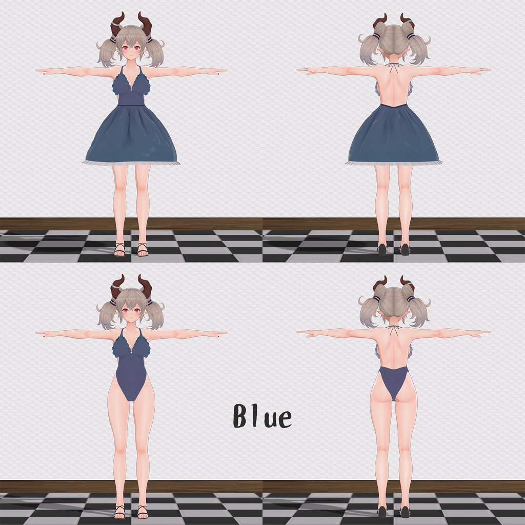 【PB対応】『ドラゴニュート・シェンナ』用の衣装、ワンピースとシューズ、スカート部分を着脱可