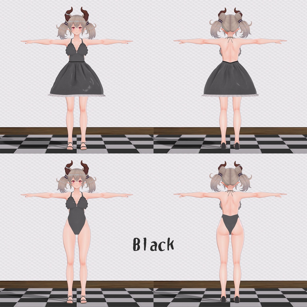 【PB対応】『ドラゴニュート・シェンナ』用の衣装、ワンピースとシューズ、スカート部分を着脱可