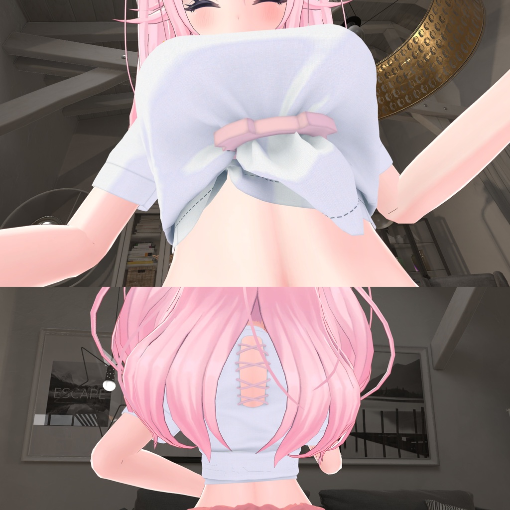 イヨちゃん用の衣装、オフショルダーシャツ(半袖)