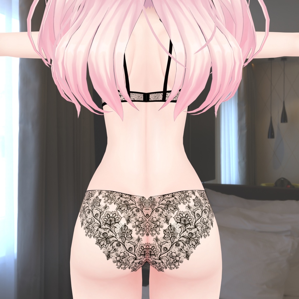 イヨちゃん用の衣装、レースランジェリーセット(レースブラジャー、レースショーツ)