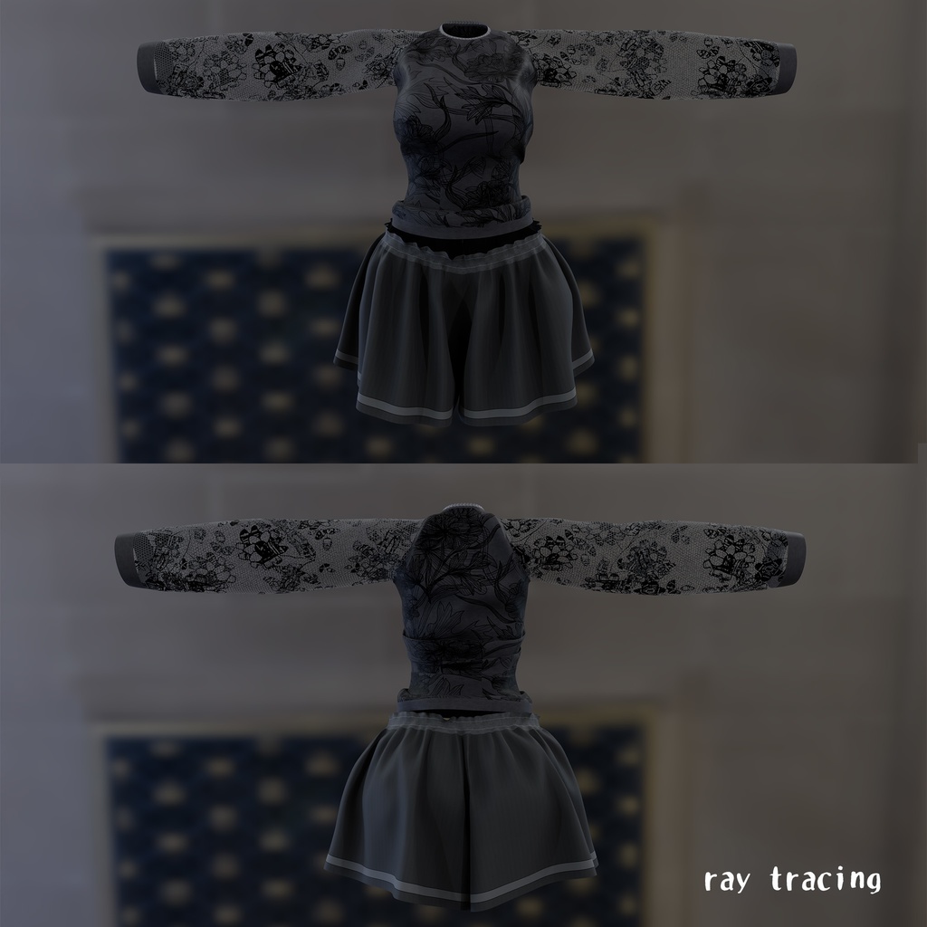 イヨちゃん用の衣装、スプリングコーデ(春服)、シースルーブラウス、 キュロットスカート