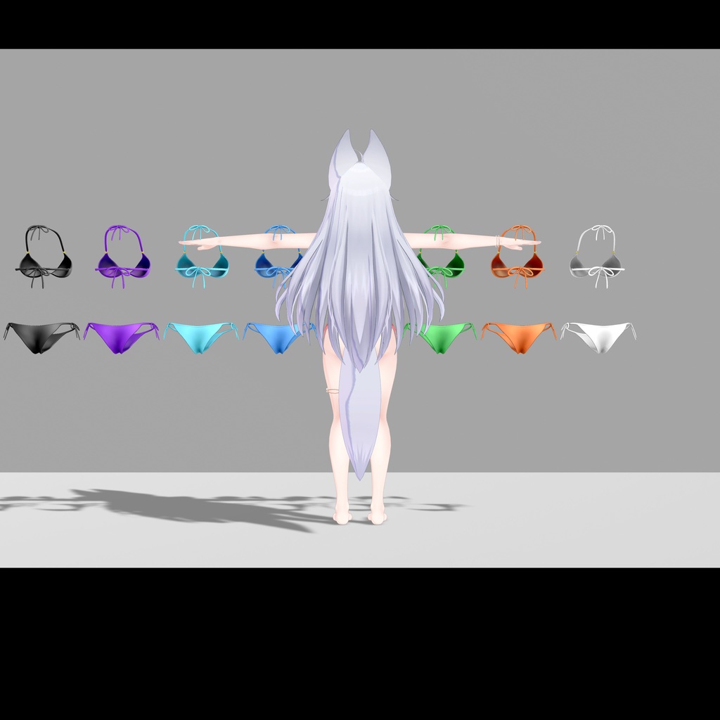 「ウルフェリア」用衣装、紐ビキニ、テクスチャ8色入り
