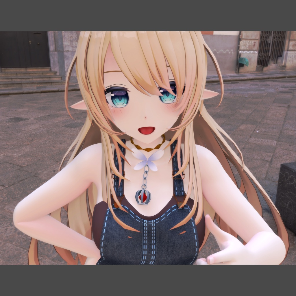 【PB対応】ルシナちゃん用の衣装、オーバーオールスカート(サロペットスカート)セット