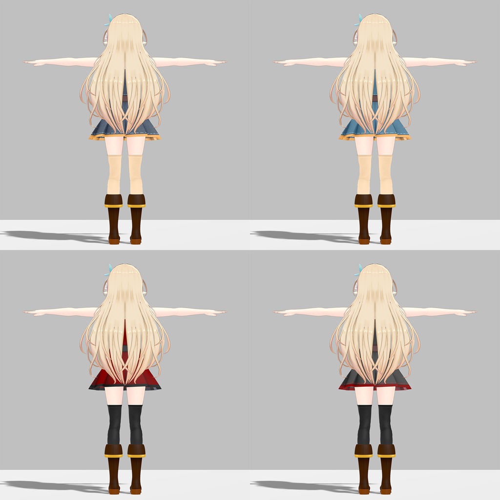 【PB対応】ルシナちゃん用の衣装、オーバーオールスカート(サロペットスカート)セット