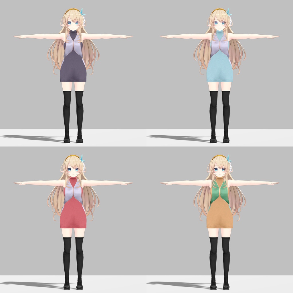 【PB対応】ルシナちゃん用の衣装、タートルネックワンピースセット