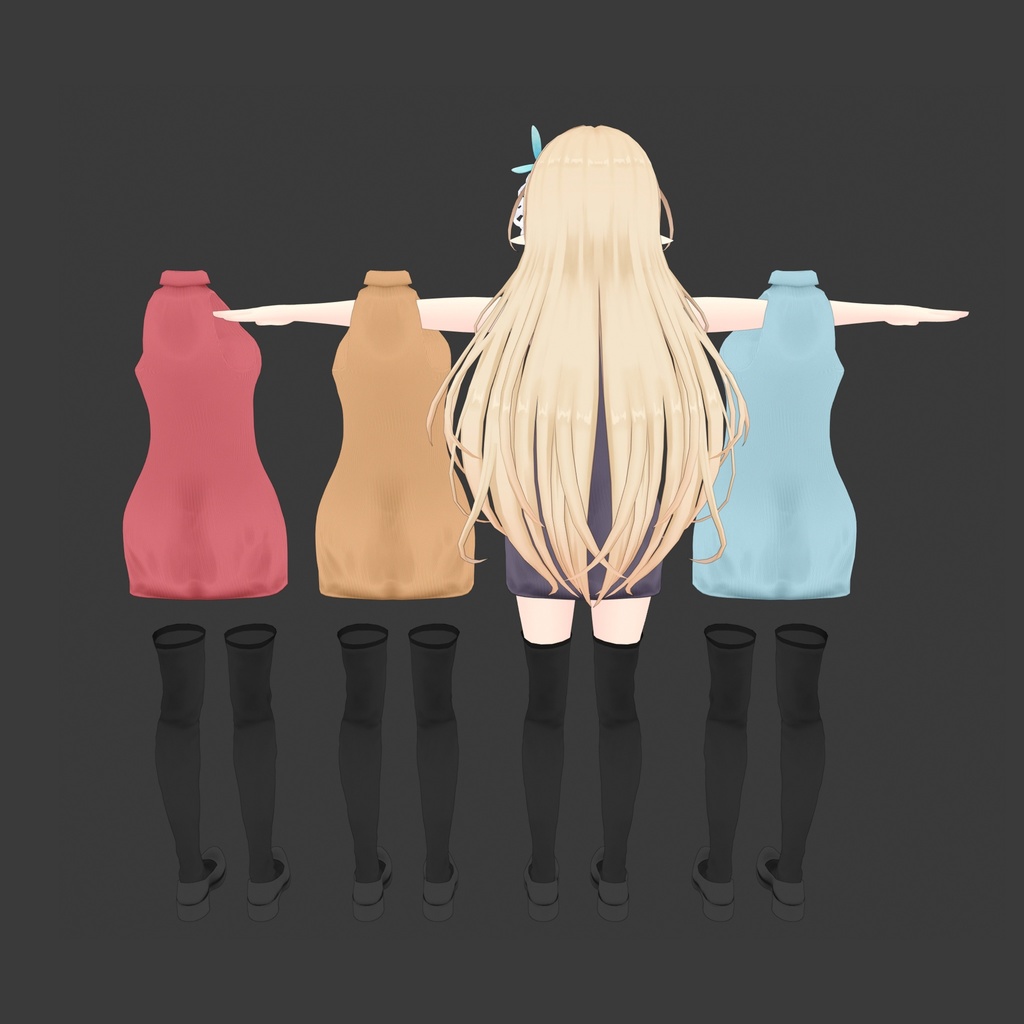 【PB対応】ルシナちゃん用の衣装、タートルネックワンピースセット