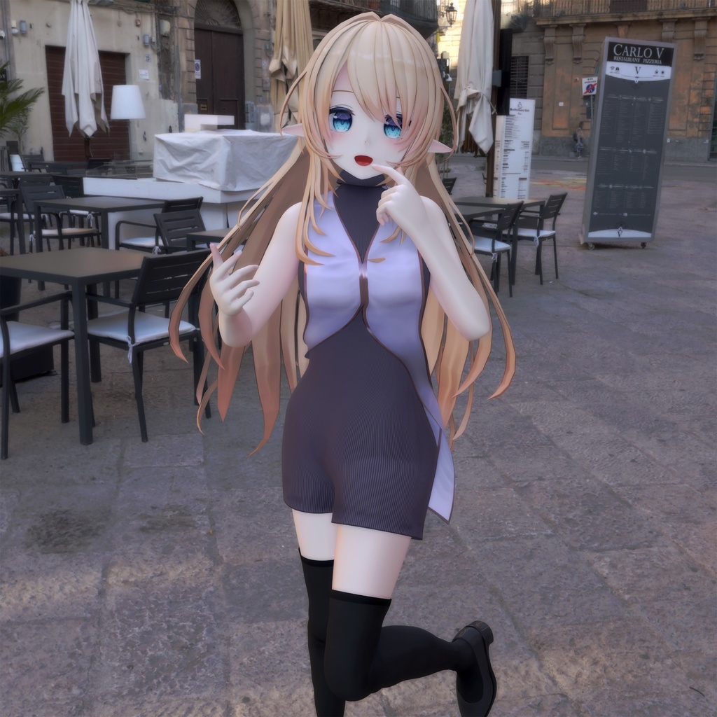 【PB対応】ルシナちゃん用の衣装、タートルネックワンピースセット