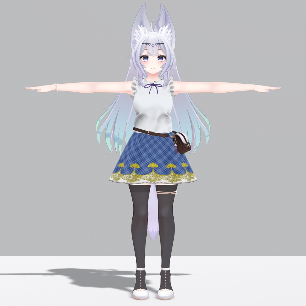 【PB対応】「ウルフェリア」用衣装、サマーキュートコーデ(フリルタンクトップ、フレアスカート)