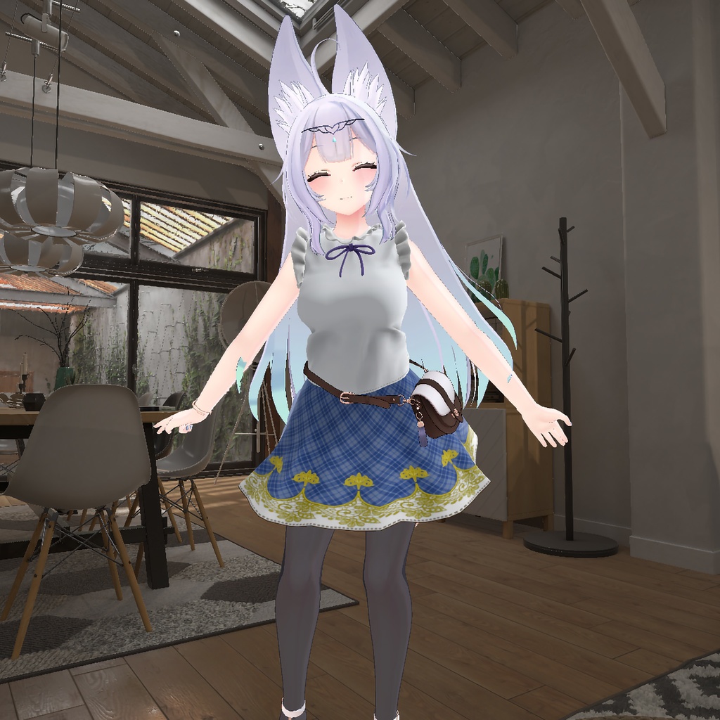 【PB対応】「ウルフェリア」用衣装、サマーキュートコーデ(フリルタンクトップ、フレアスカート)