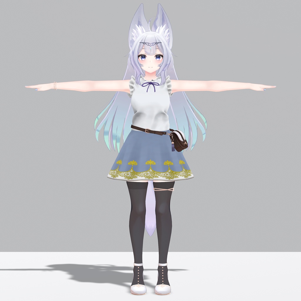 【PB対応】「ウルフェリア」用衣装、サマーキュートコーデ(フリルタンクトップ、フレアスカート)