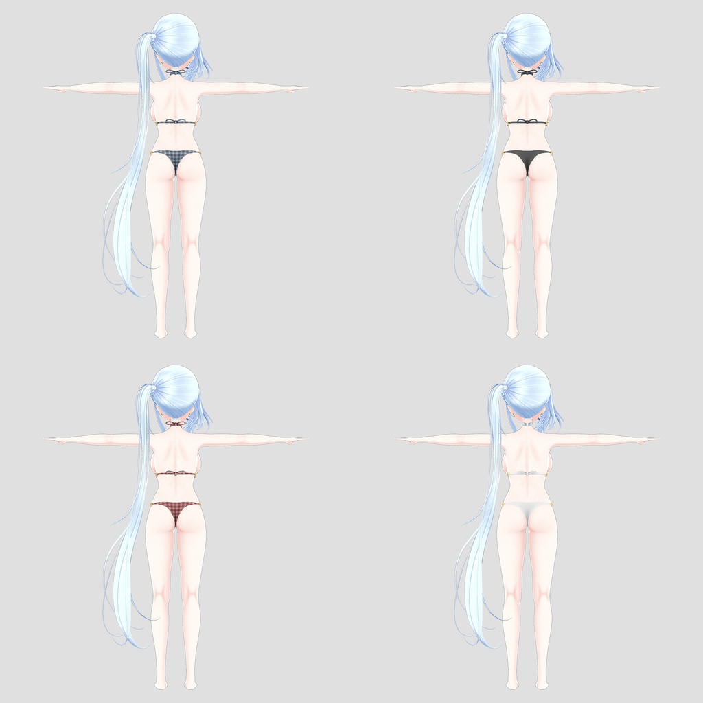 「ギモザード」用衣装、ホルターネックビキニ、テクスチャ4種入り