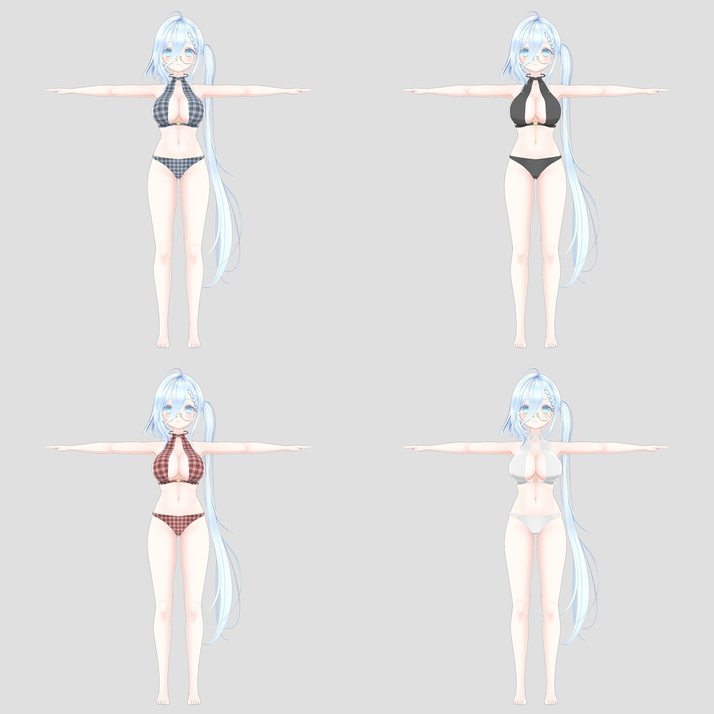 「ギモザード」用衣装、ホルターネックビキニ、テクスチャ4種入り