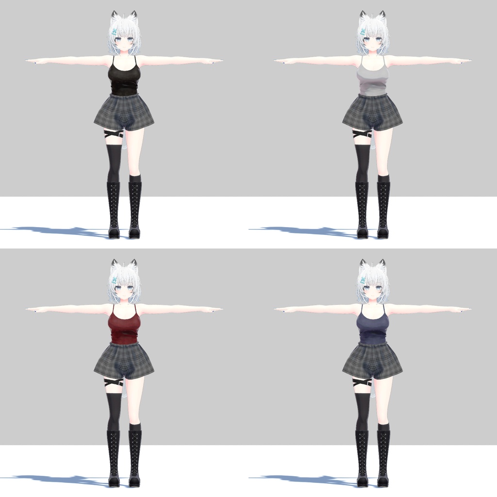 【PB対応/Liltoon】「ヨール -Yawl-」「狐薄」用の衣装、タンクトップ(4色入り)とショートパンツ