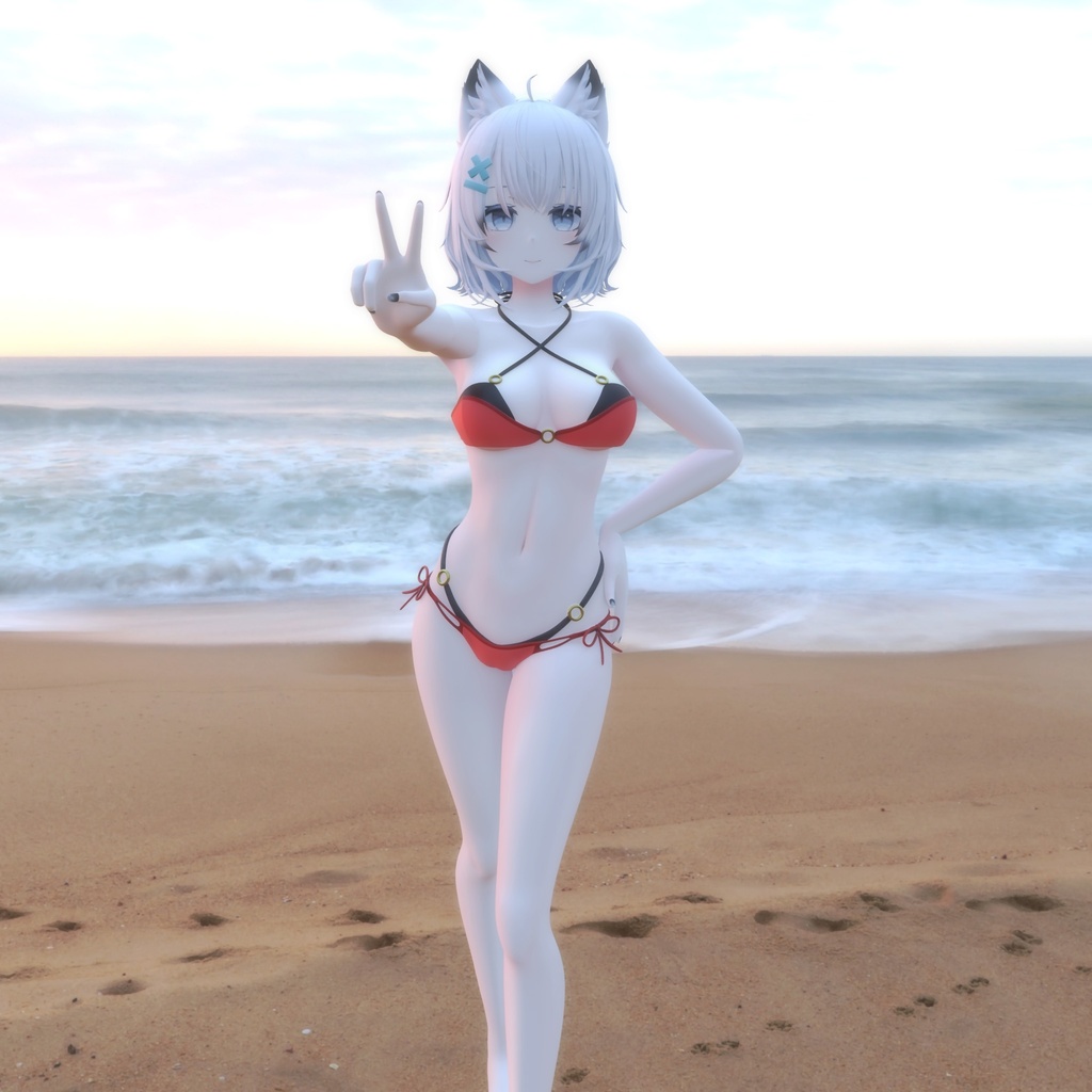 【PB対応/Liltoon】3アバター対応「ヨール -Yawl-」「狐薄」「ルシナ」用の衣装、ビキニ(4色入り)