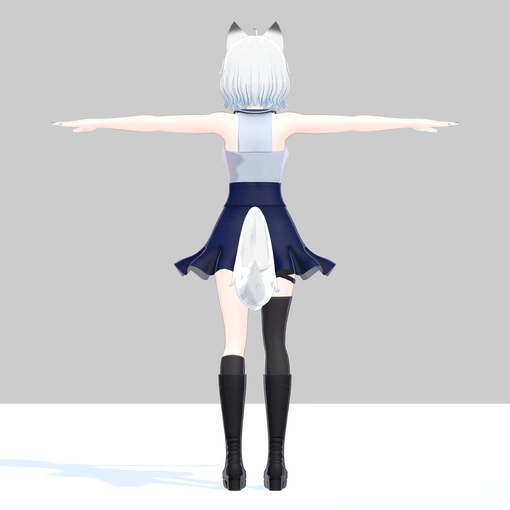 【PB対応/Liltoon】3アバター対応「ヨール -Yawl-」「狐薄」「ルシナ」用の衣装、セーラーカラートップスと切り替えフレアスカート