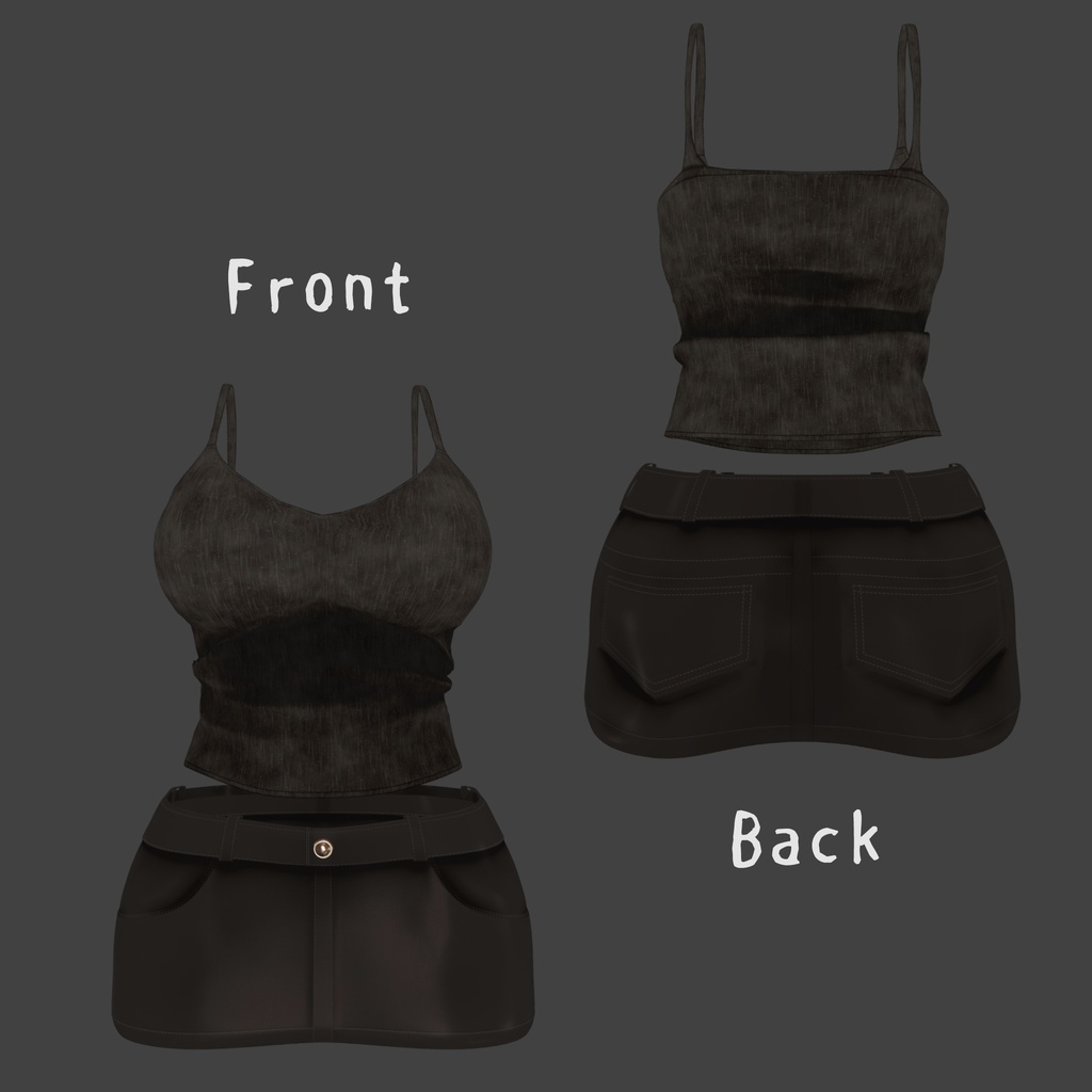 【PB版動作確認済】シアノス用の衣装、タンクトップ、マイクロミニスカート