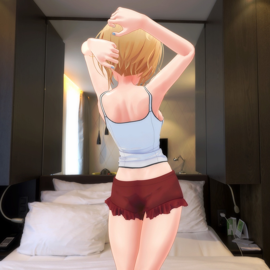 「キョーちゃん」用の衣装、ルームウェア(タンクトップ、ショートパンツ各2色入り)