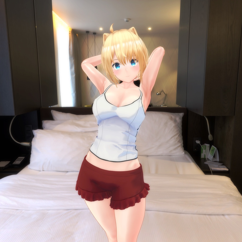 「キョーちゃん」用の衣装、ルームウェア(タンクトップ、ショートパンツ各2色入り)