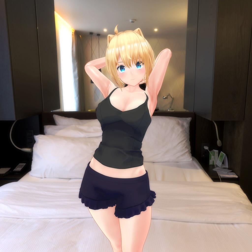 「キョーちゃん」用の衣装、ルームウェア(タンクトップ、ショートパンツ各2色入り)