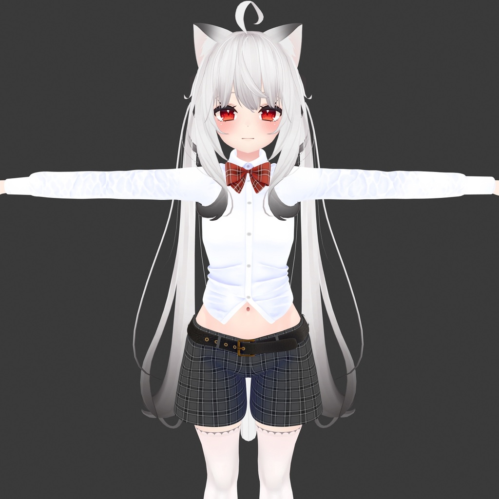 【PB版動作確認済】舞夜用の衣装、ブラウス、胸元のリボン、ショートパンツ、ベルト