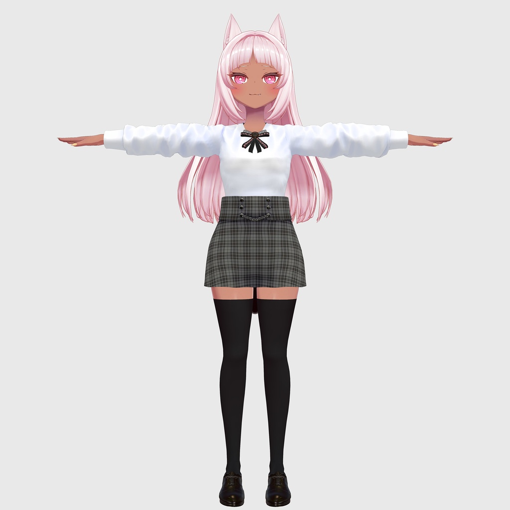 ネフェル(Nefer)用の衣装、ブラウス、ブローチ、ミニタイトスカート、紳士靴(オックスフォード)のコーデと下着セット