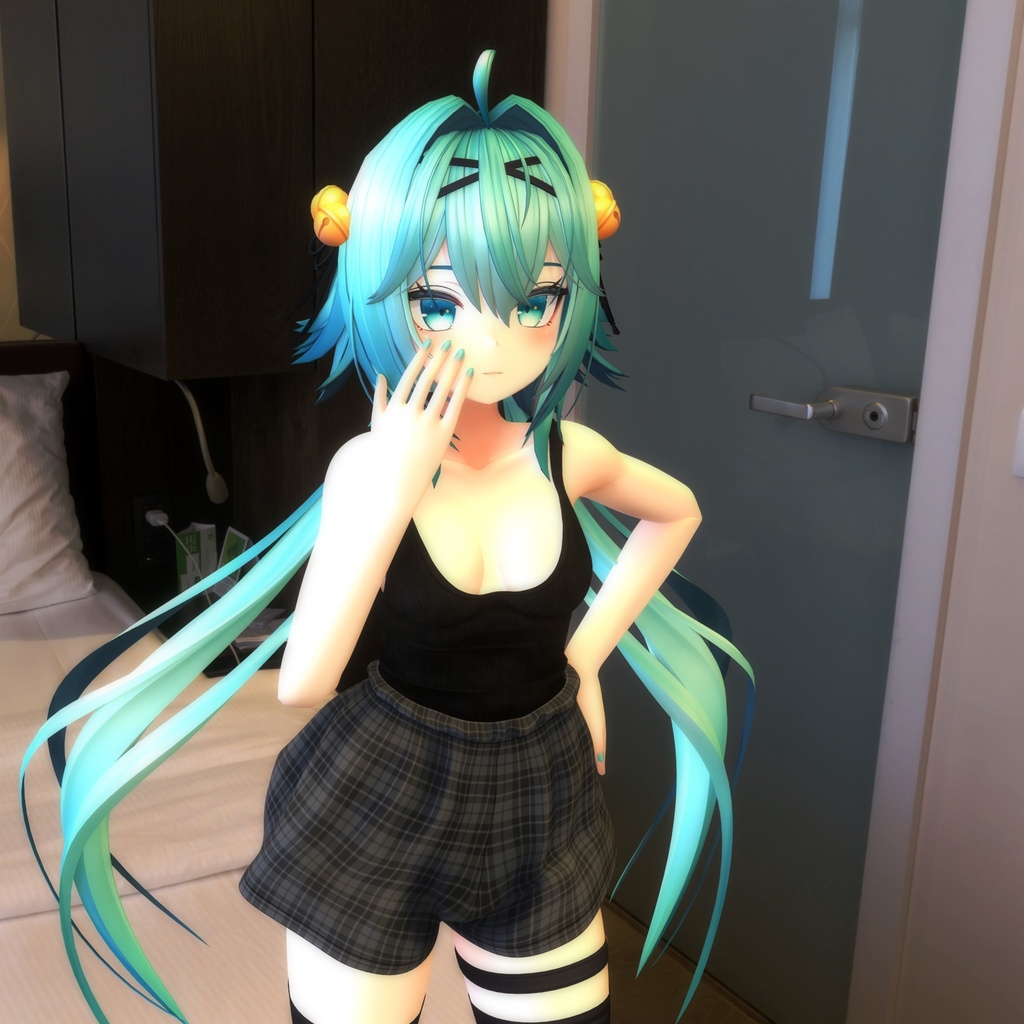 竜胆用の衣装、ルームウェア(タンクトップ4色、ショートパンツ)