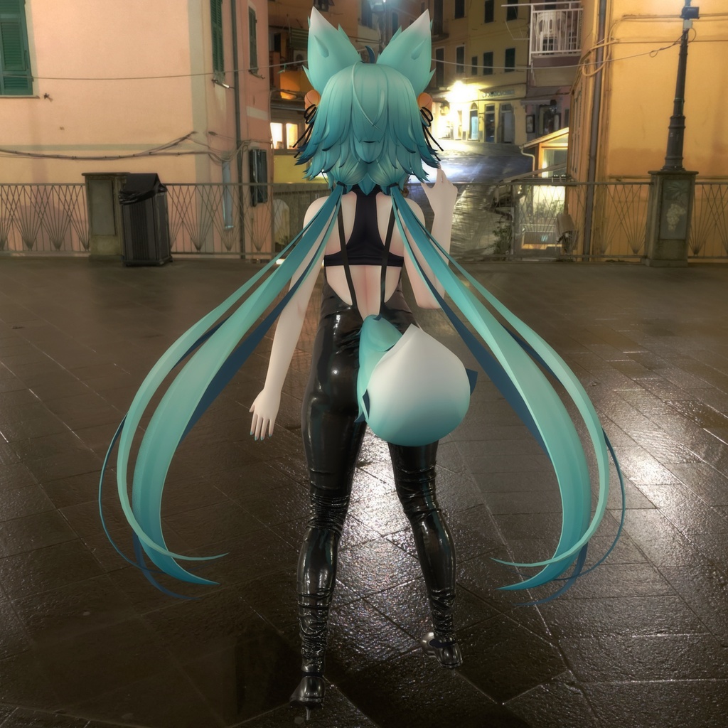 竜胆用の衣装、キャットスーツ(ノースリーブ)、シューズ