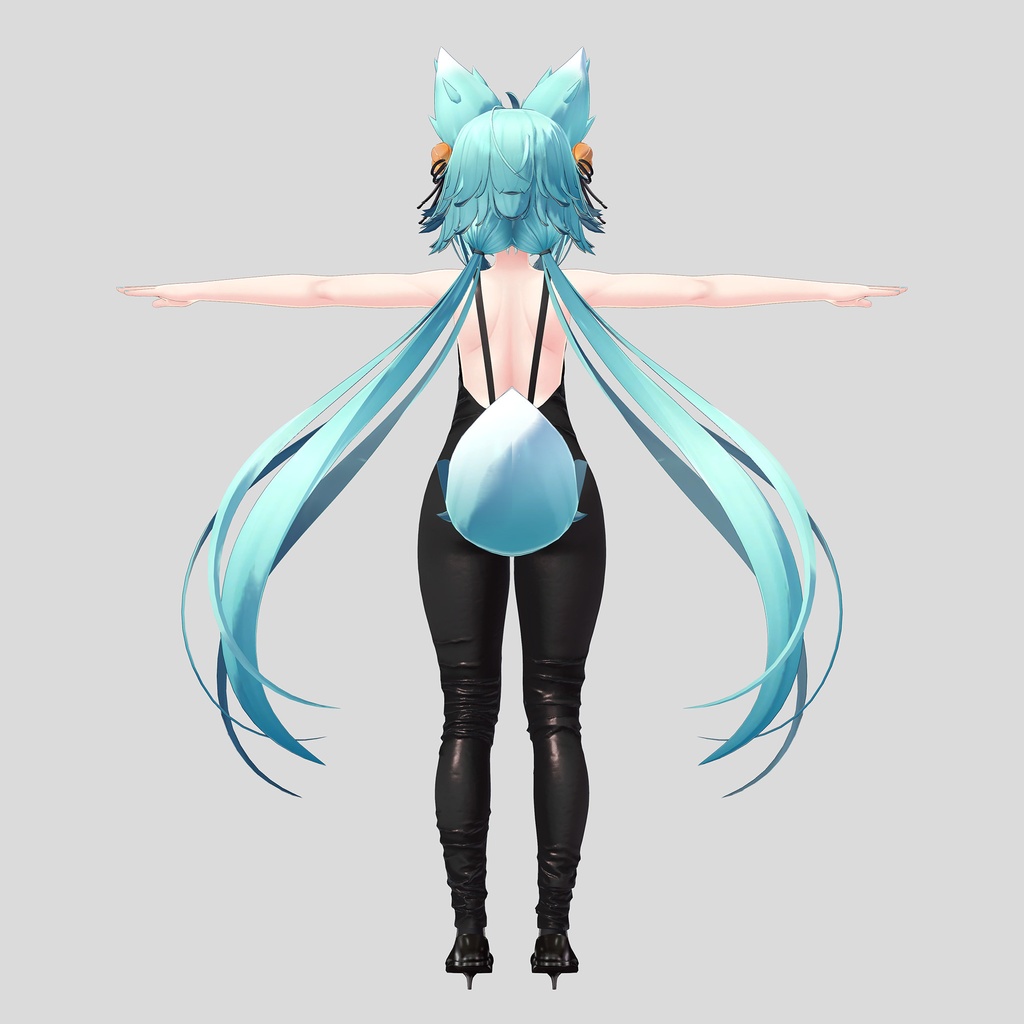 竜胆用の衣装、キャットスーツ(ノースリーブ)、シューズ