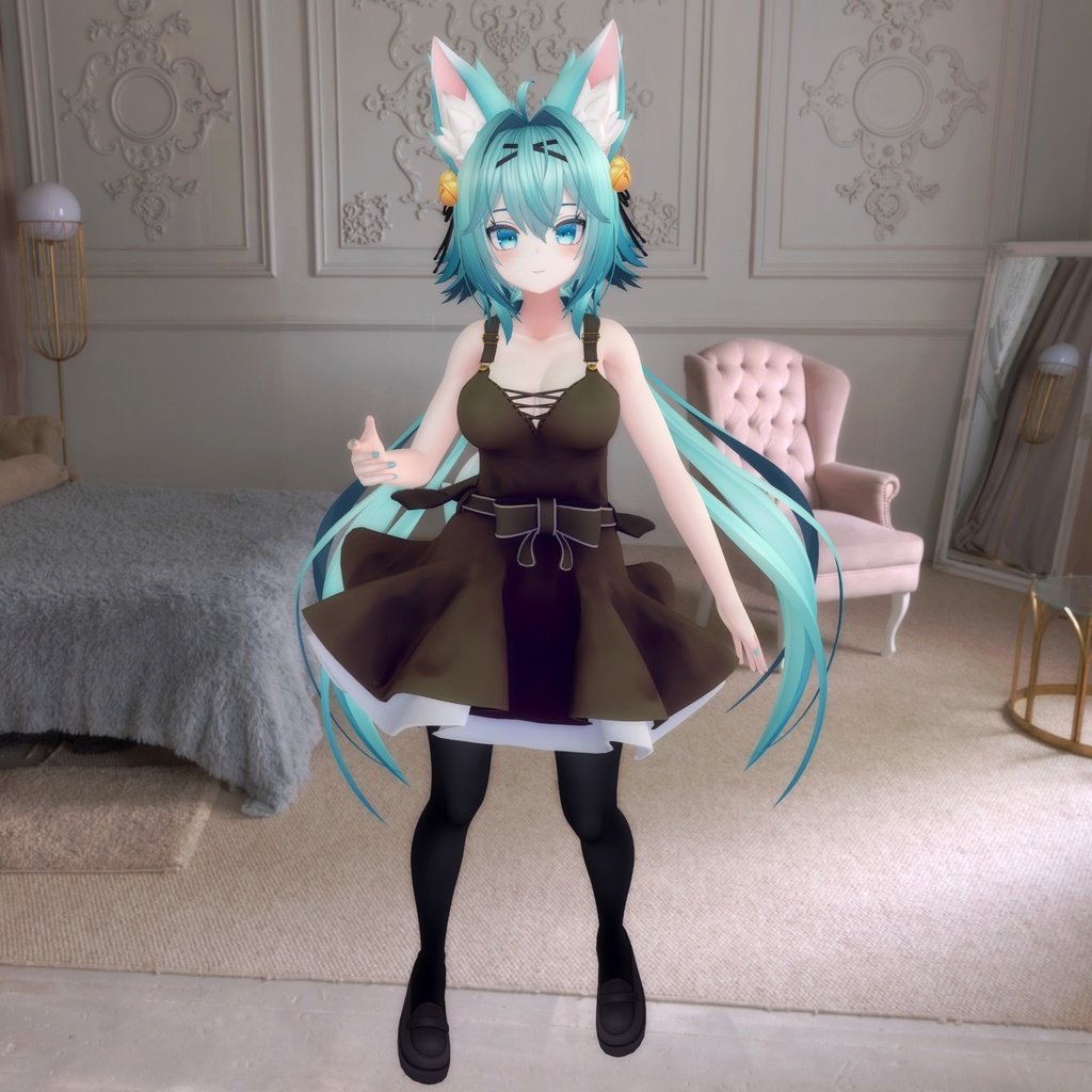 竜胆用の衣装、フレアスカートワンピース(4色入り)