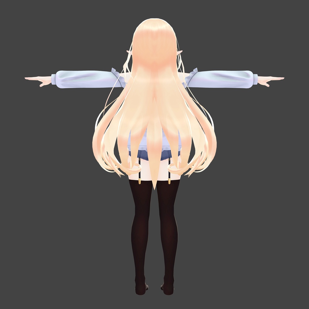 【PB対応】YRISPHERE -ユリスフィア用の衣装、セーラーカラーオフショルダーブラウス、ショートパンツのセット、テクスチャ4種入り