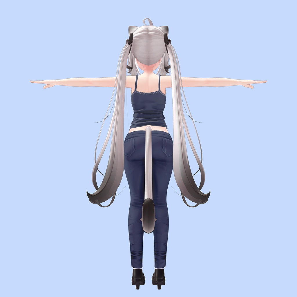 【PB版動作確認済】舞夜用の衣装、デニムコーデ(キャミソール、スリムデニムジーンズ)