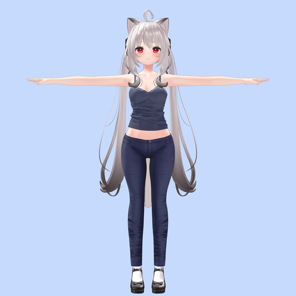 【PB版動作確認済】舞夜用の衣装、デニムコーデ(キャミソール、スリムデニムジーンズ)